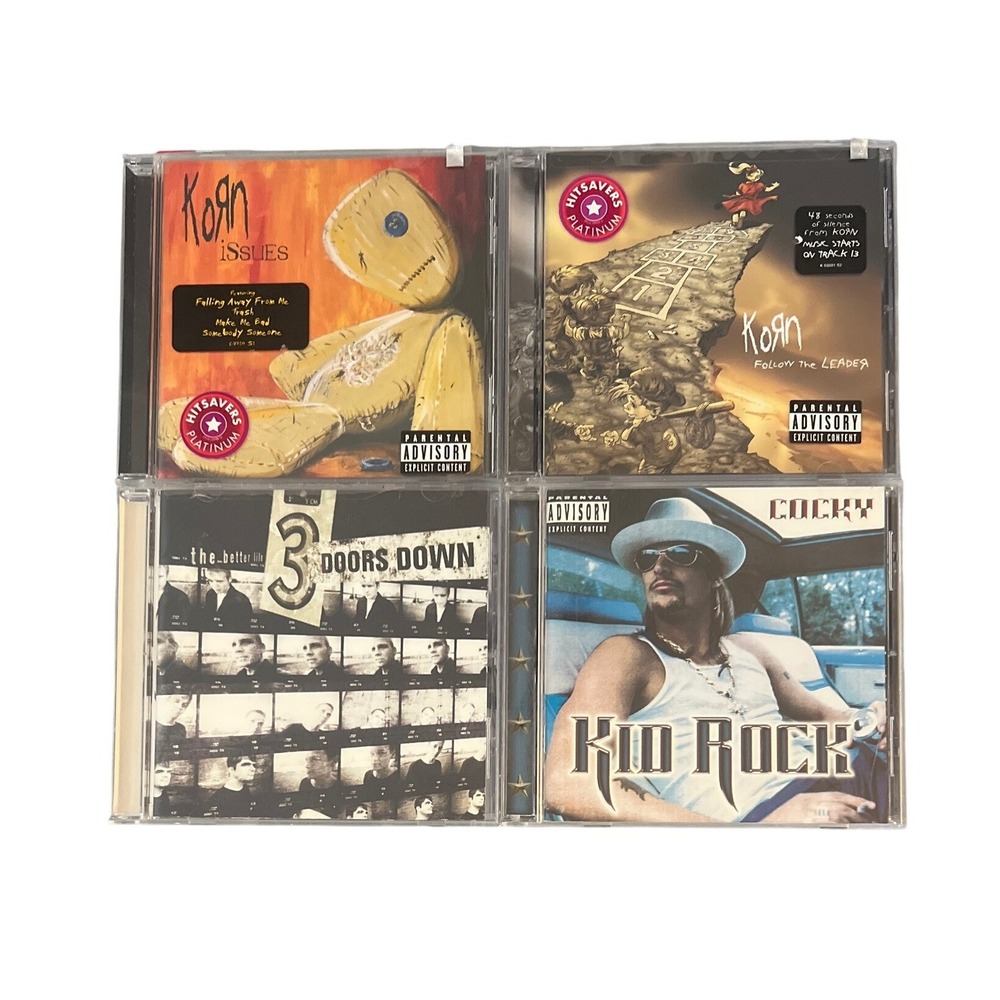 Nu Metal CD Lot Korn Issues Follow the Leader 3 Doors Down Kid Rock Cocky 4 Pack